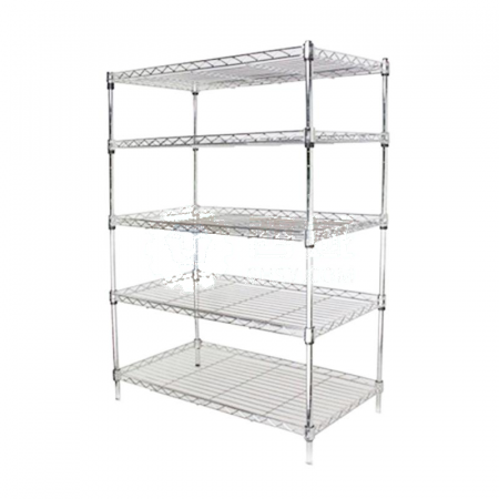 Meizhigao Carbon Steel Chrome Plated Mesh Storage Rack – 5 Layers