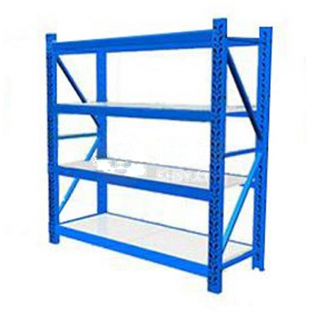 YUNJIE Light Duty Shelving Main Frame - 100KG Four-Layer Storage Solution in Blue