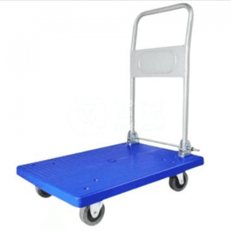 Qiange Folding Hand Push Silent Flatbed Truck Blue DB05 - 1000 Pound Capacity