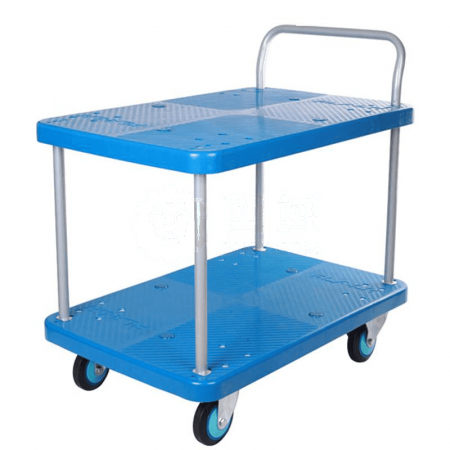 Uni-silent Full Static Wheel Double-Layer Single Armrest Handcart PLA300Y-T2 | Durable &amp; Efficient Transport Solution