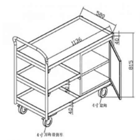 POUSTO Anti-Static Trolley PST-760368 - Versatile Design for Safe Material Transport