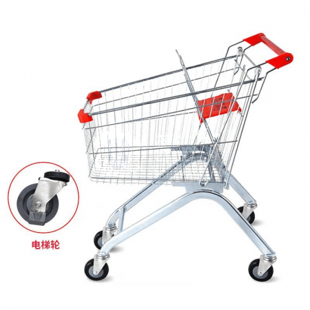 HSDK Supermarket Shopping Cart 100L Silver White (Elevator Wheel) HKCL-228 - Family-Friendly Shopping Solution