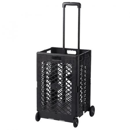 HSDK Folding Mesh Trolley HKCL-606 | Black Four Wheel Mesh Cart