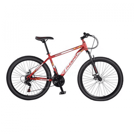 FH ZB888 Mountain Bike - 26-Inch Red Bike with Carbon Steel Frame &amp; 24 Speed