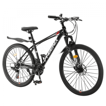 FH Spoke Wheel Mountain Bike HBTT-1 - 26-Inch Black &amp; Red Bike with 21 Speeds