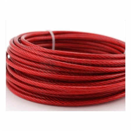 Westingarea Qize Red Coated Steel Wire Rope | 5mm Galvanized with Red Plastic Coating | Durable &amp; Corrosion-Resistant