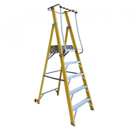 DENGYUE 5-Step Insulation Platform Ladder DYJPT-5 – Safe Elevated Work Ladder with Wide Tabletop