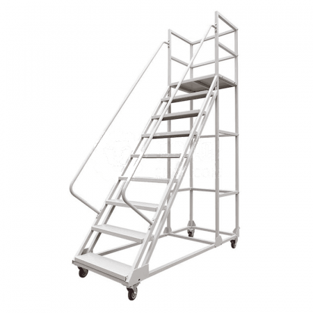 SUSHI Mobile Platform Ladder CSDZ-7 | 8-Step Ladder with 350kg Load Capacity &amp; Safety Guardrails