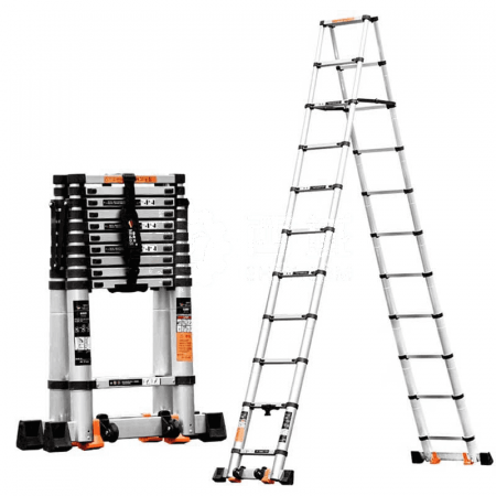 MIDOLI Aluminum Alloy Telescopic Zigzag Ladder 5.45+5.45m – Versatile and Lightweight Ladder for Home &amp; Professional Use