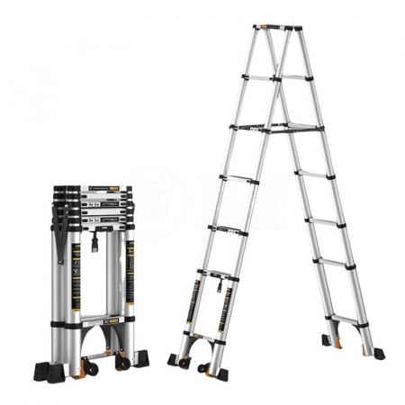 MIDOLI Aluminum Alloy Telescopic Zigzag Ladder 5.45+5.45m – Versatile and Lightweight Ladder for Home &amp; Professional Use