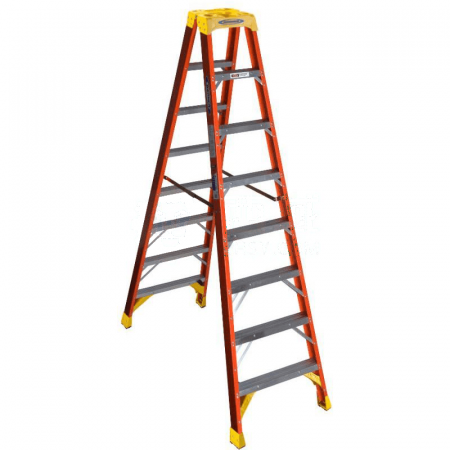 WERNER Stable and Durable Insulated Single-Sided Zigzag Ladder 6204CN – 4 Steps