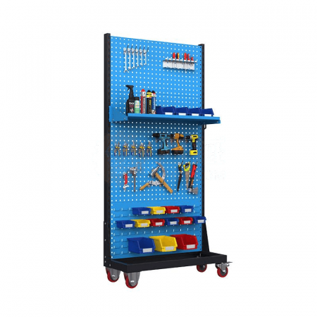 ERMAI Mobile Material Rack Single-Sided 4-Layer with Hanging Boards | 960 x 375 x 1990mm