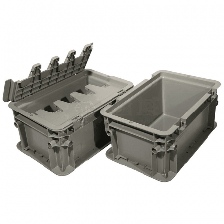 Powerking A Type 2 Turnover Box PK-A2 – Durable Gray Storage Box with Lid (300 × 200 × 148mm)