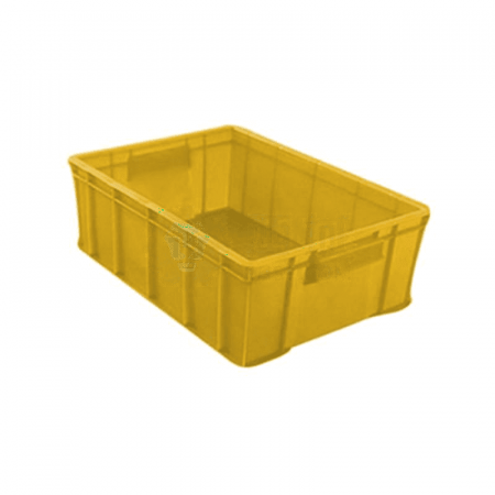 Indesberg Plastic Turnover Box 10 – Durable Yellow Storage Box for Office