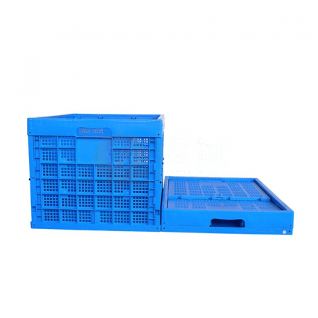 Weijia Uncovered Hollow Bottom Folding Basket – Large Capacity Storage Basket (Blue KK805850W)