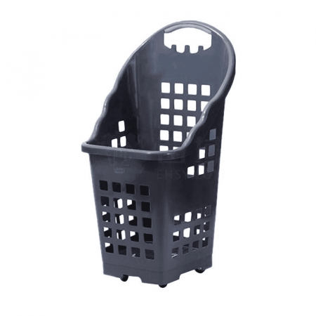 Lihe High Back Four Wheel Pulley Basket - Durable &amp; Stylish 425 × 460 × 860mm Dark Grey Basket