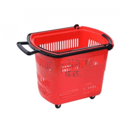 Lihe Large Four Wheel Pulley Hand Basket – 595 × 390 × 410mm Red