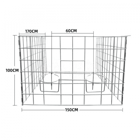 CP Calf Feeding Pen - 8mm Galvanized Steel Splicing Fence with Bucket Rack HL-MP10C-WL