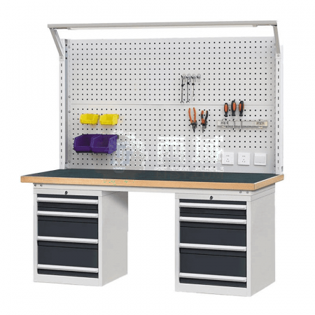 ROCKBEN Workbench with 1 Drawer Cabinet + 4 Drawer Floor Standing Cabinet | Super Wear-Resistant