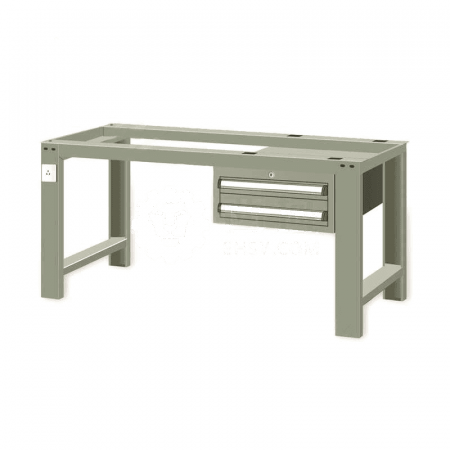 Xin Gao Heavy Duty Customized Workbench Stand 2.1m with 2 Drawers | Green RAL6011 Workbench for Industrial and Professional Use