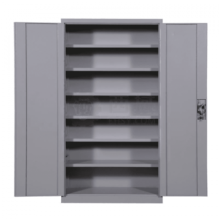 JTSG Double Door Heavy-Duty Tool Cabinet with Six Layers of Partition JG251 – Gray-White Tool Storage Solution