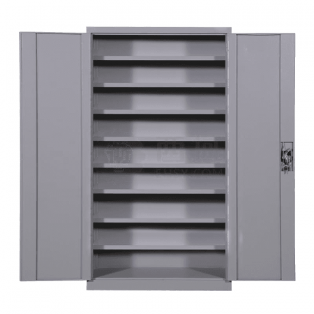 JTSG Double Door Heavy-Duty Tool Cabinet with Eight Layers of Partition JG252 – Gray-White Storage for Tools