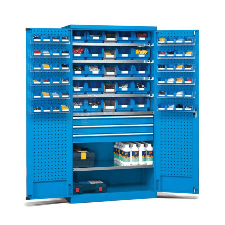 Vbang Hanging Board Storage Cabinet GD831301-P with 73 Blue Parts Boxes – Durable