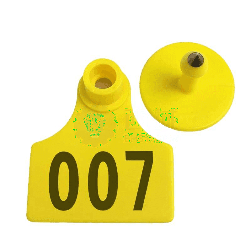 SAFEWARE Cow Ear Label 530074 – Durable Yellow Tags with Words for Cattle Identification (100 Sets/Pack)