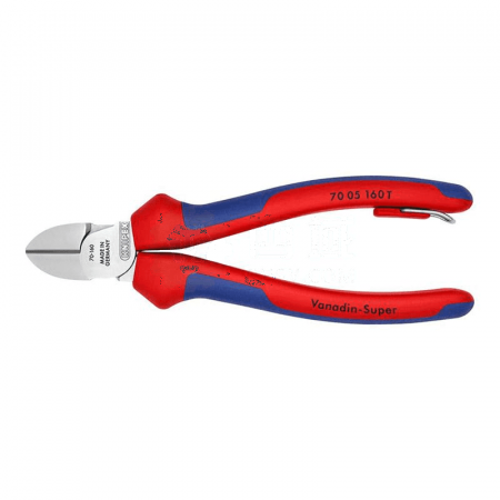 KNIPEX Diagonal Pliers with Safety Rope Buckle 70 05 160 T (160mm) – Precision Cutting for Professionals with Safety Feature