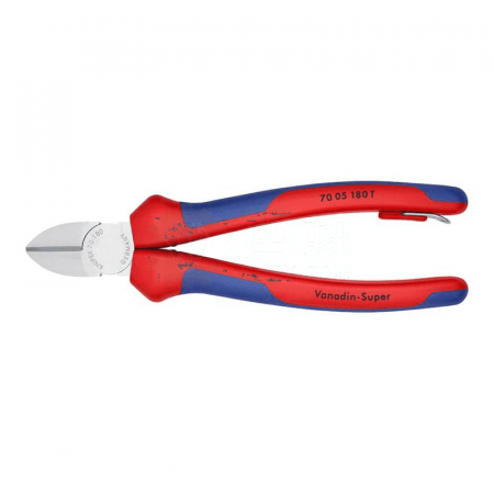 KNIPEX Diagonal Pliers with Safety Rope Buckle 70 05 180 T (180mm) – Precision Cutting and Enhanced Safety for Professionals