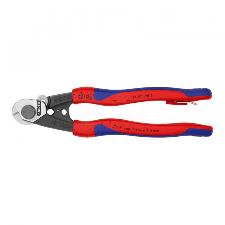 KNIPEX Steel Rope Cutting Pliers 95 62 190 T 190mm – Durable