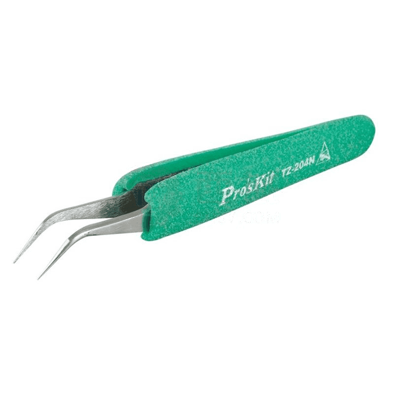 Pro'sKit/Baogong Anti-Static and Anti-Slip Soft Sleeve Special Pointed Tweezers TZ-204N – Precision ESD-Safe Tool for Electronics &amp; PCB Repair