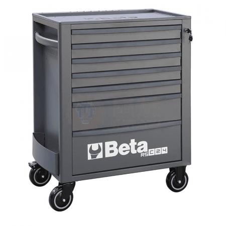 Beta Drawer Tool Cart 024004070 – Durable 7-Layer Tool Storage Cart with Wheels and Orange Finish