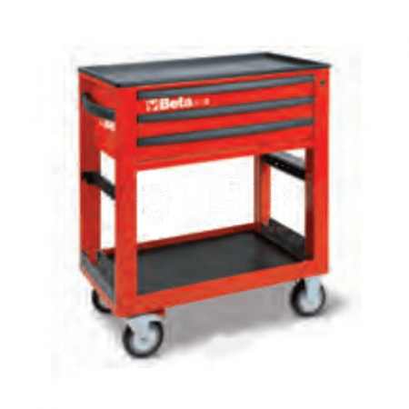 Beta C50S-R-3 Drawing Tool Cart 50000303 – Red Tool Storage with Smooth Casters