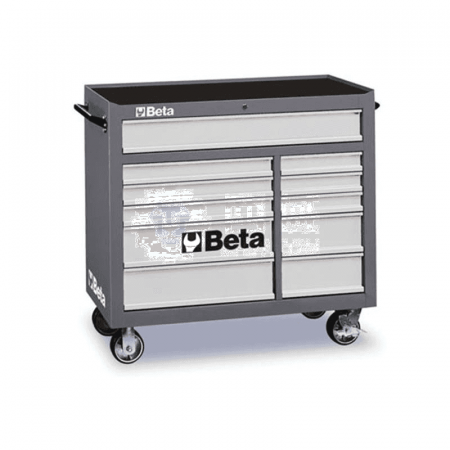 Beta C38 G-11 Drawer Large Tool Cart 38000003 Gray – Professional Tool Storage for Workshops and More