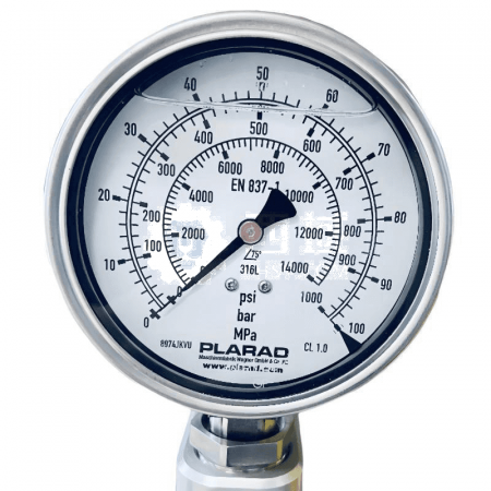 Prado Plarad Pressure Gauge 800Bar – High-Pressure Monitoring for Hydraulic &amp; Pneumatic Systems