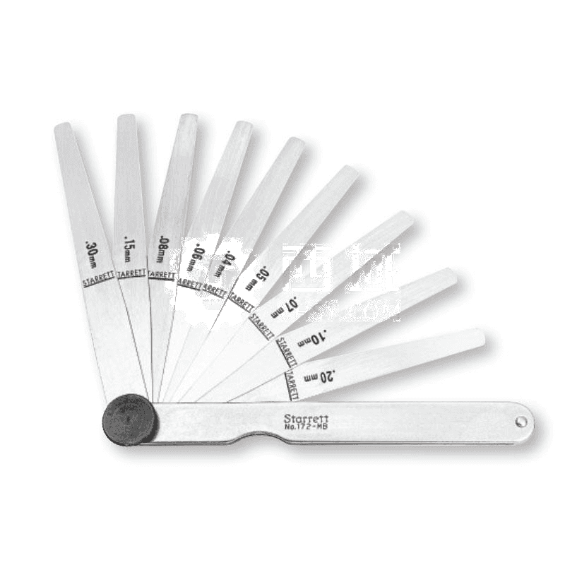Starrett Metric Thickness Gauge 172MBT 0.04-0.3mm | Precision Feeler Gauge with Tapered Leaves