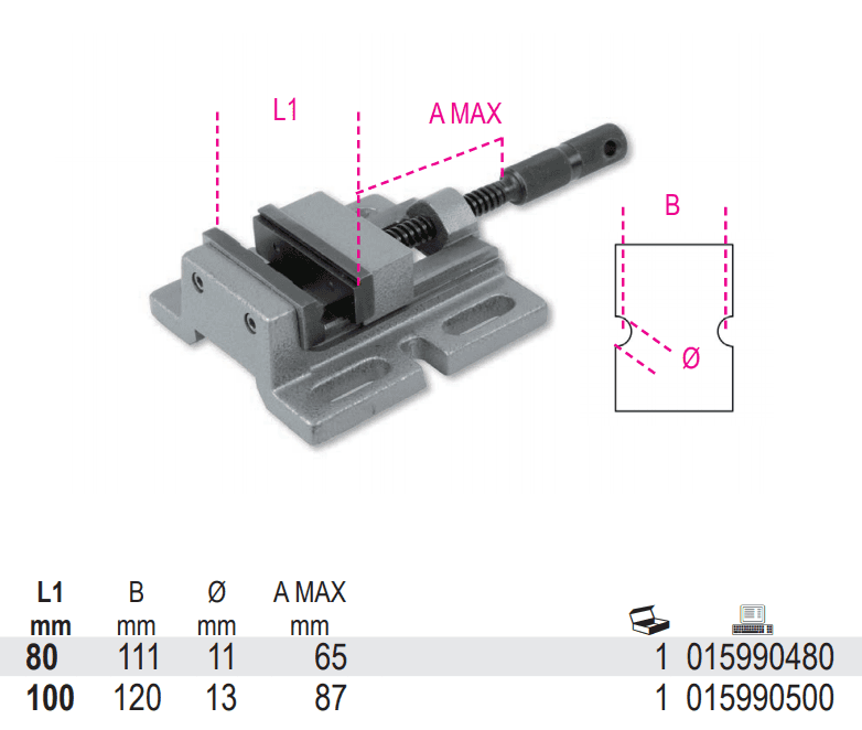 AMAX L1 B AMAX mm mm mm mm 111 11 65 80 1 015990480 100 120 13 87 1 015990500